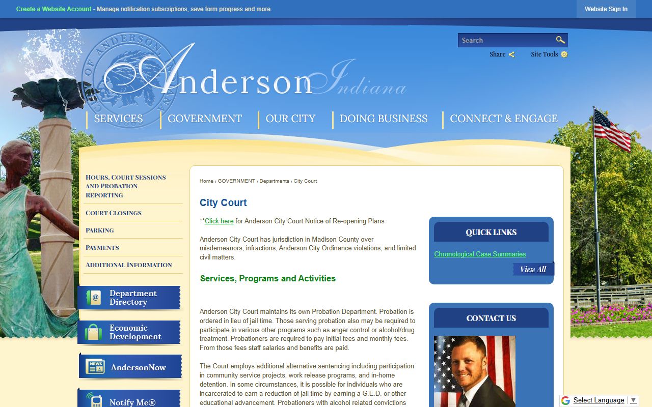 Anderson residents directory city court page