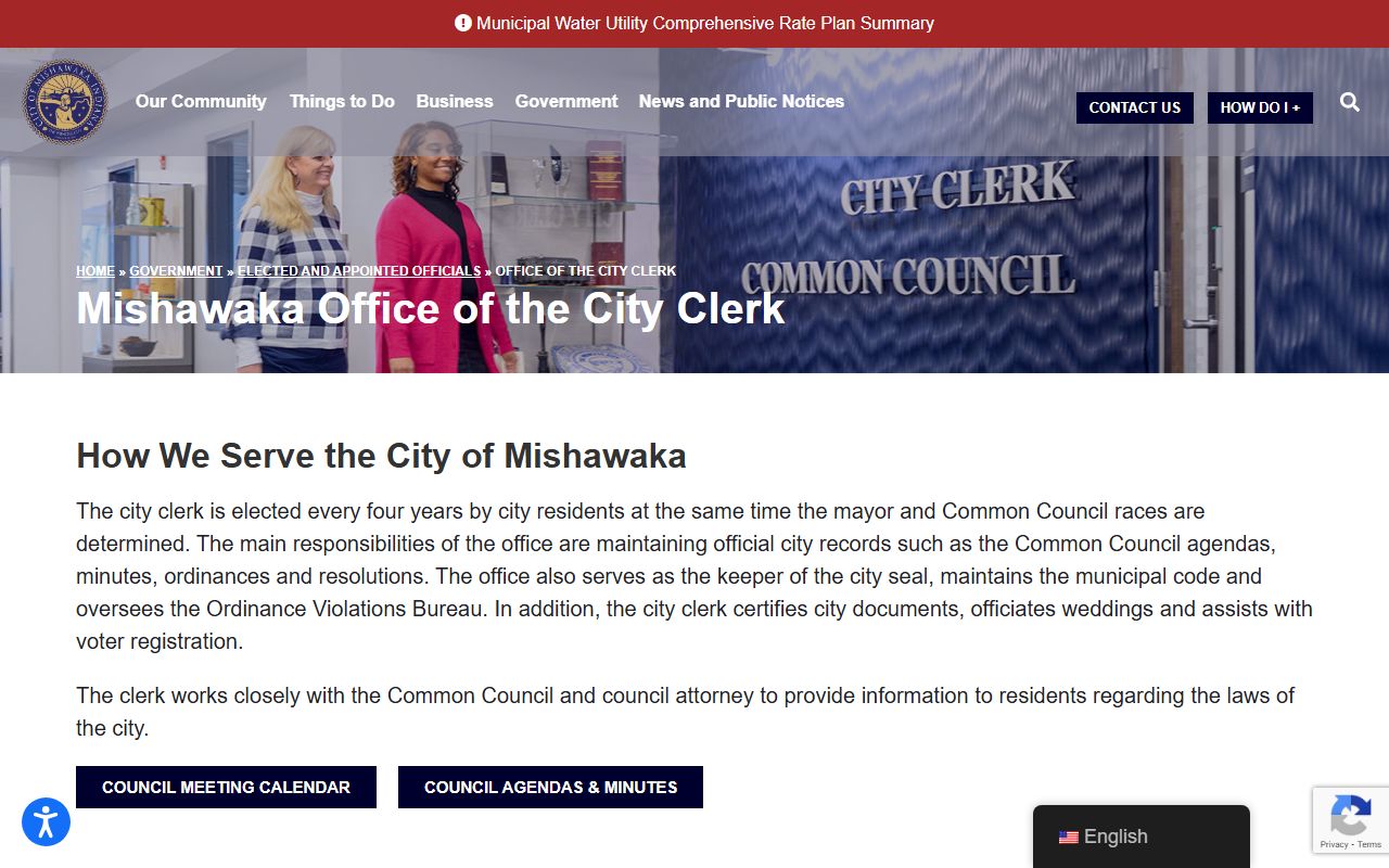 Mishawaka residents directory city clerk office page