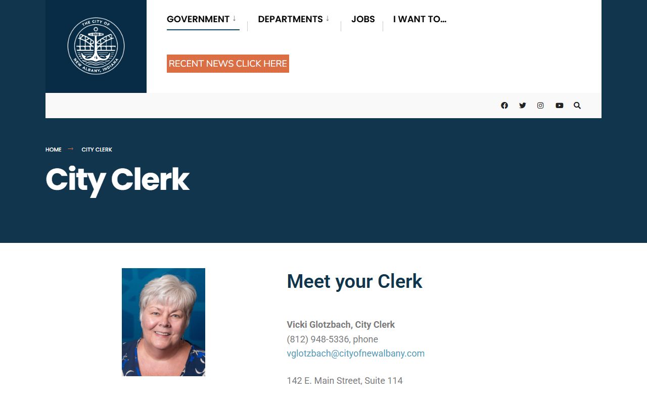 New Albany residents directory city clerk office page
