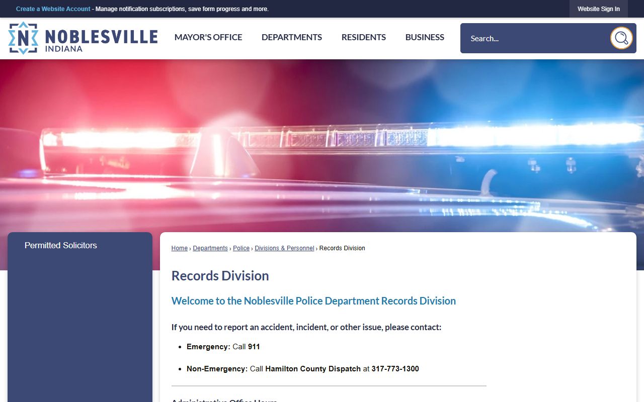 Noblesville residents directory records division page