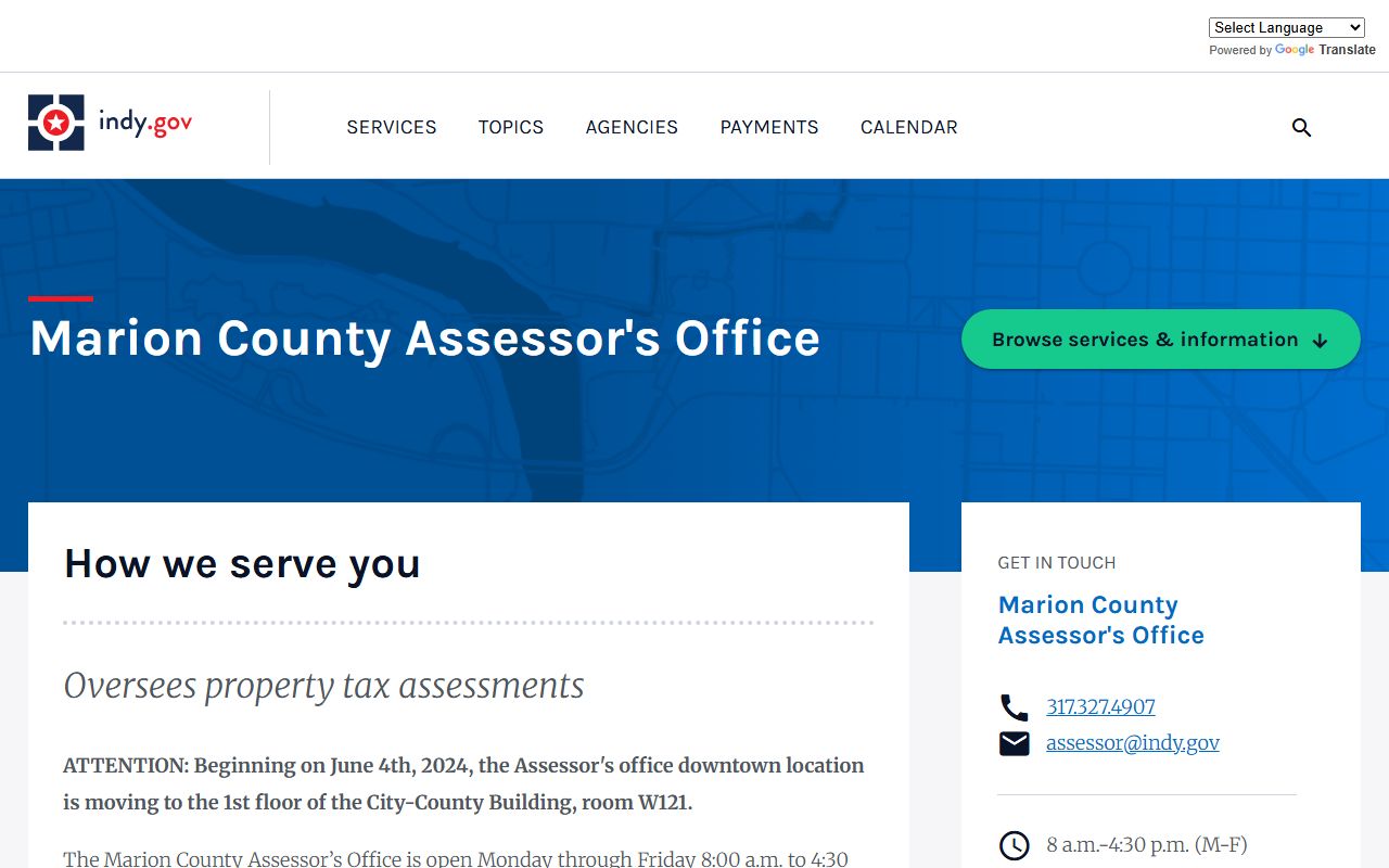 Marion County residents directory assessor office page