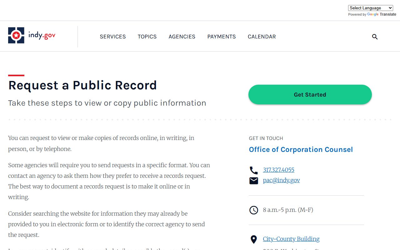 Marion County residents directory public records request page