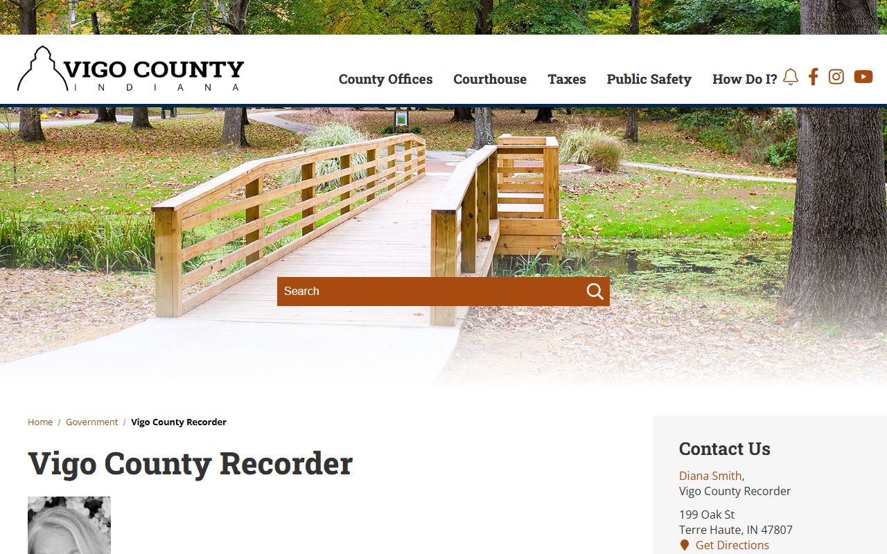 Terre Haute residents directory Vigo County Recorder office page