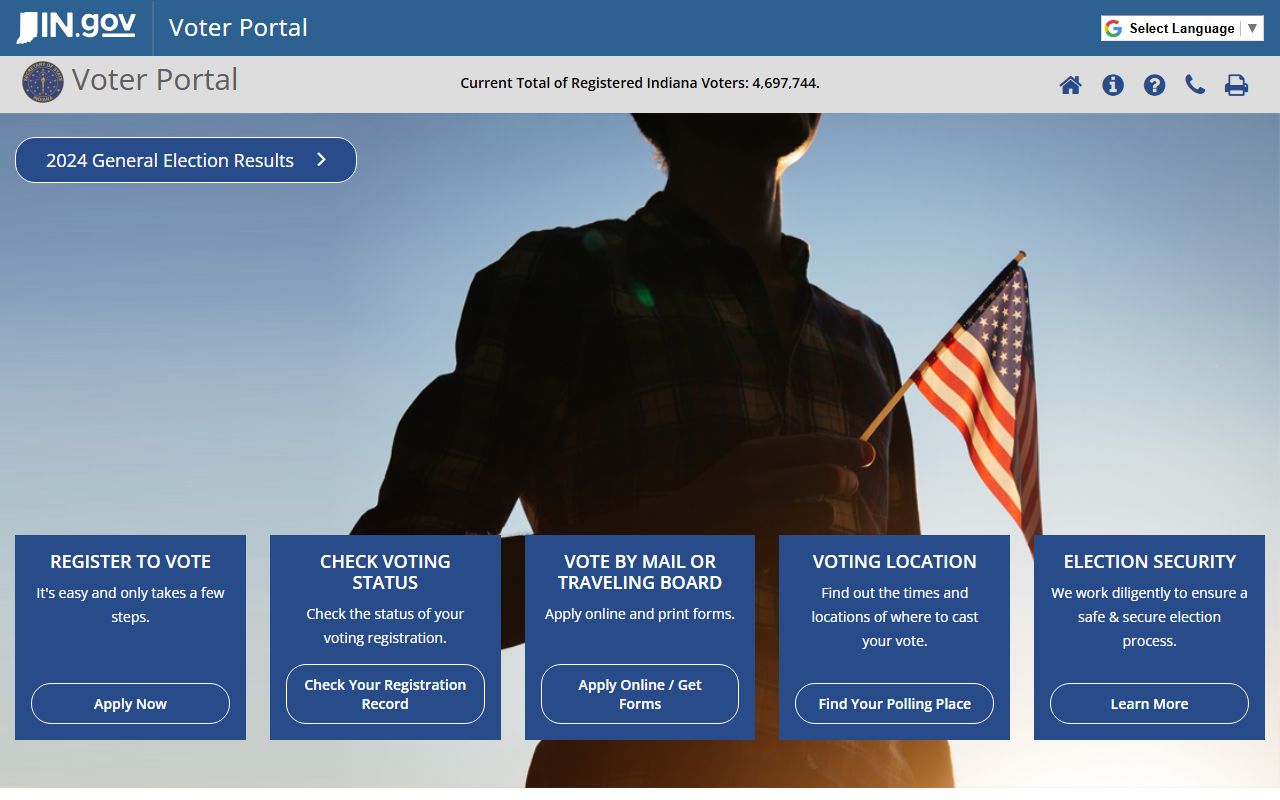 Indiana residents directory voter registration search portal